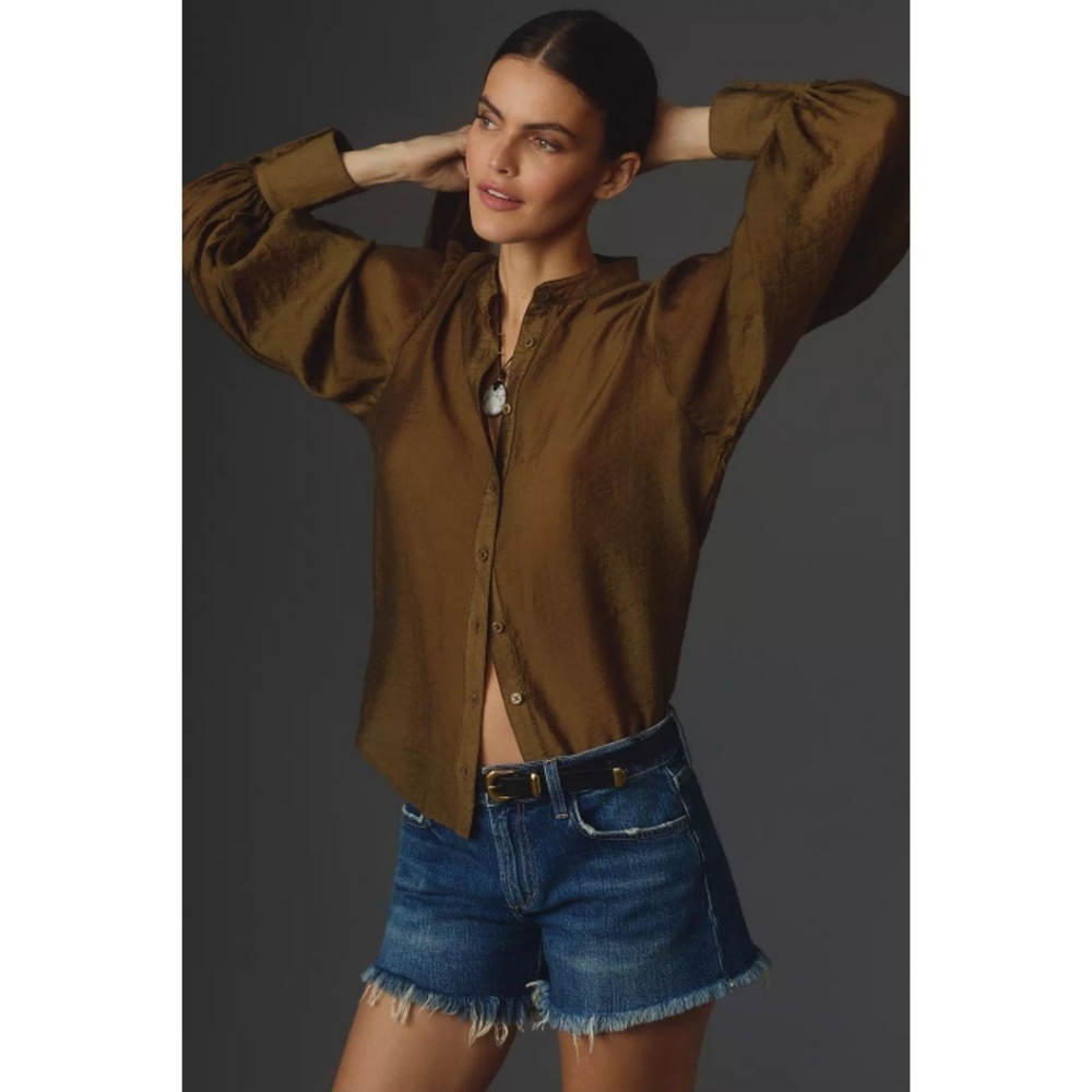 Anthropologie East West Long-Sleeve Sheer Blouse